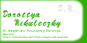 dorottya mikuleczky business card